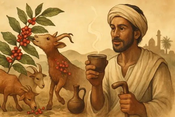 Arabica-Kaffee: Ursprung, Aromen, Anbau und Zubereitung – Alles, was du wissen musst – passende Illustration