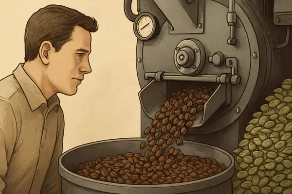 Der Röstprozess bei Kaffee: Alles, was Sie wissen müssen, um den perfekten Kaffee zu genießen – passende Illustration