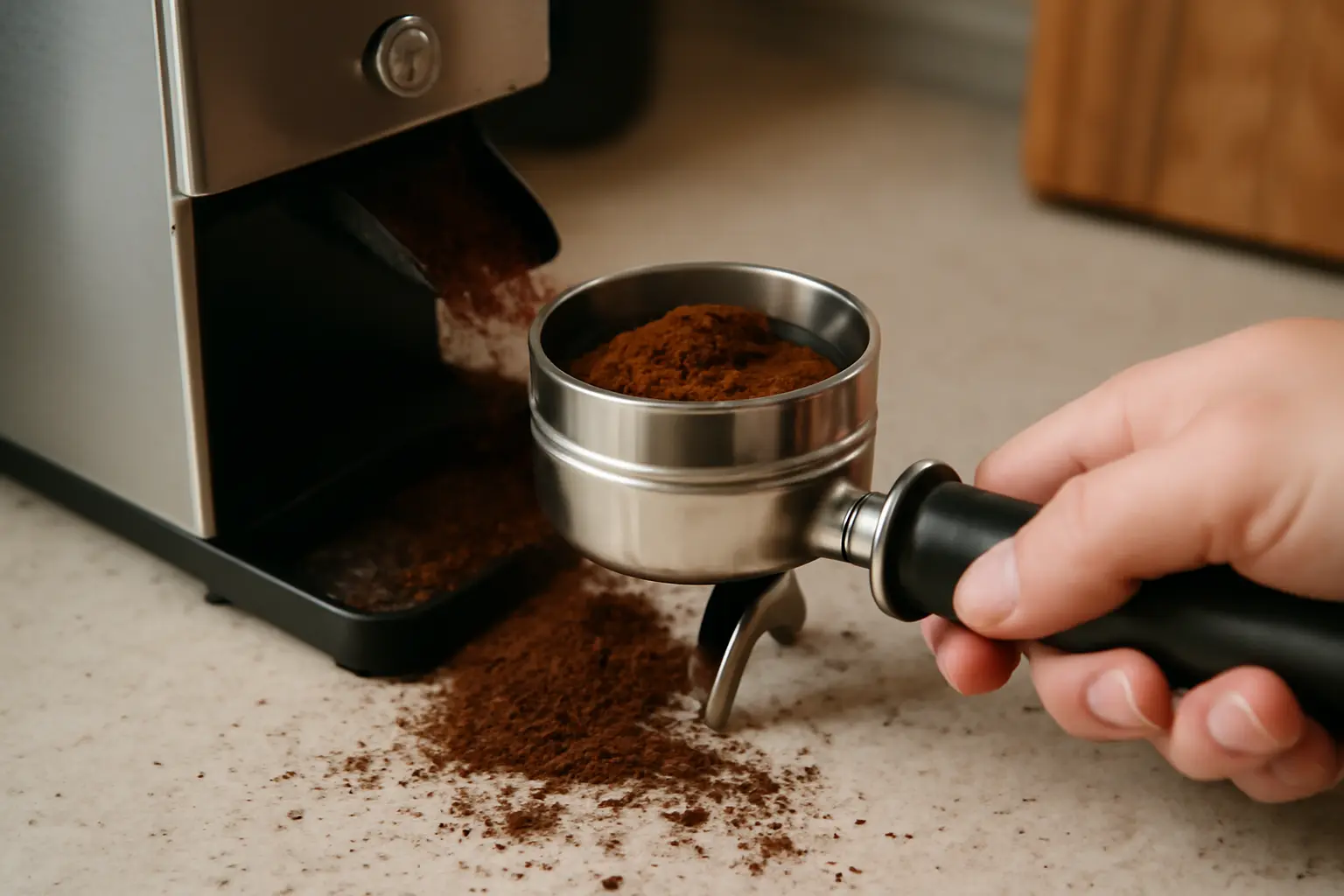 Die 6 häufigsten Ursachen für Kaffeemehl-Chaos beim Mahlen in den Siebträger – mit sofort umsetzbaren Lösungen – dosierring siebträger sauerei vermeiden