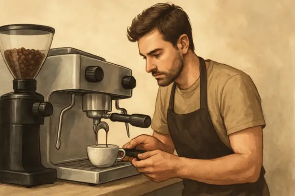 Espresso entdecken: Ihr ausführlicher Leitfaden für meisterhafte Zubereitung und Genuss – passende Illustration