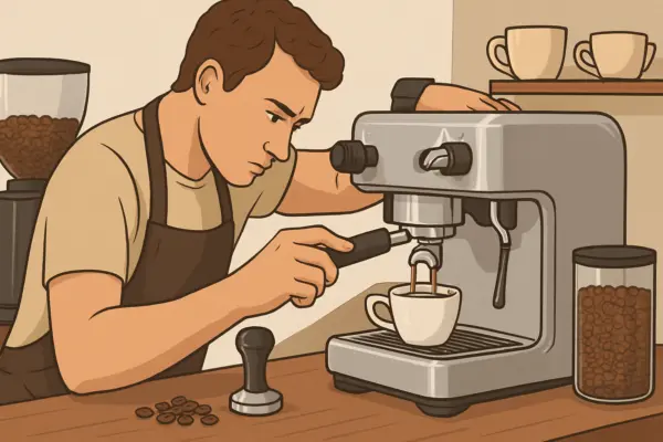 Espresso entdecken: Ihr ausführlicher Leitfaden für meisterhafte Zubereitung und Genuss – passende Illustration