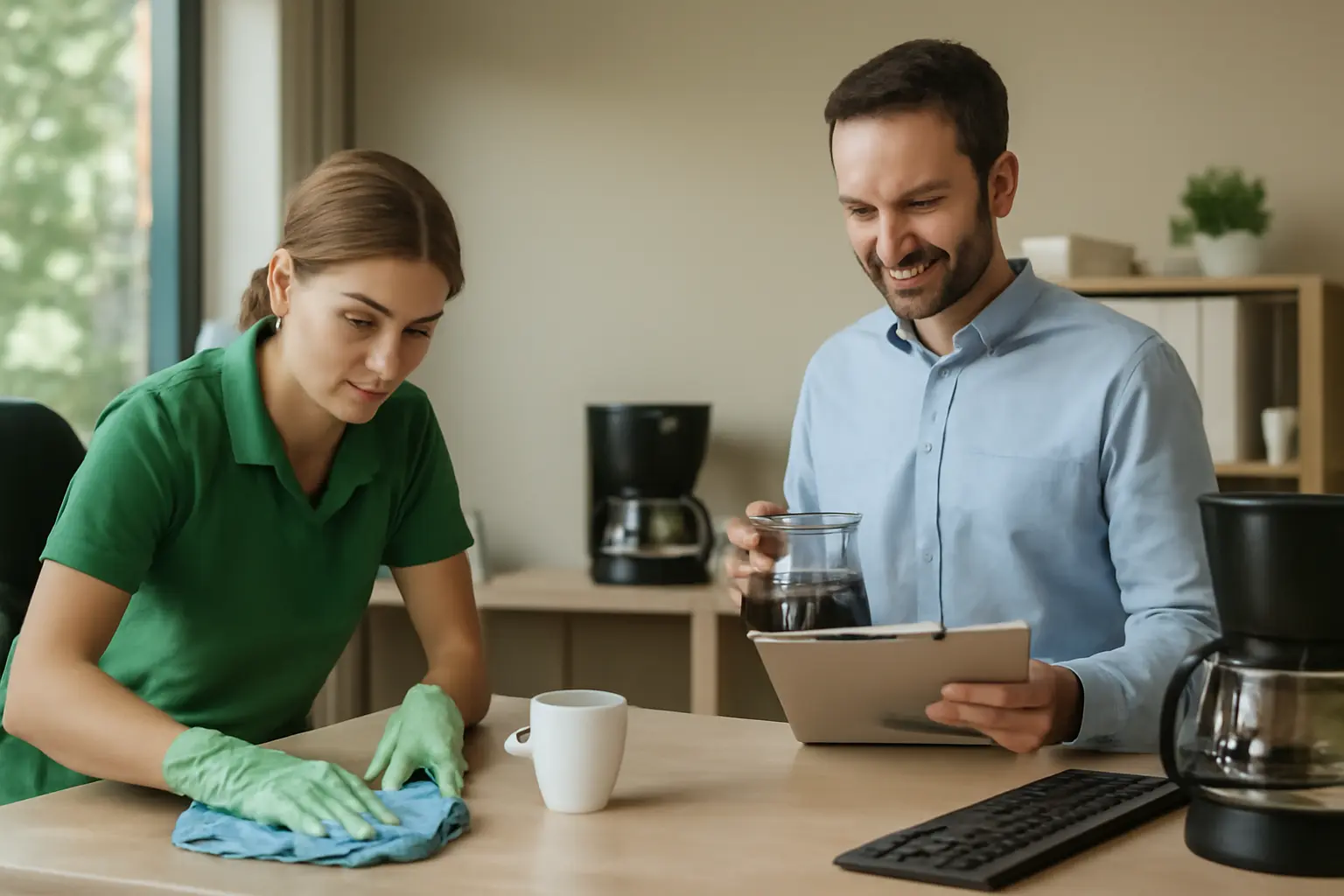 Umsetzung nachhaltiger Reinigungskonzepte und Qualitätskontrolle im Büro – filterkaffee umfassend