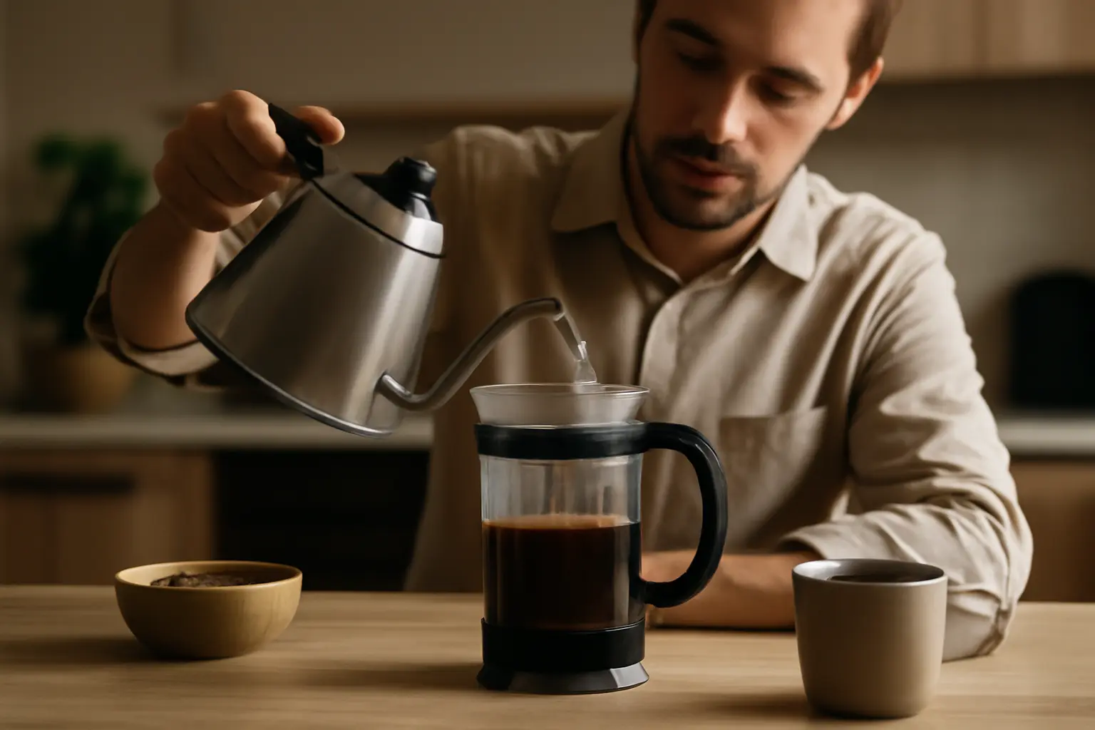 Wasser richtig aufgießen – Technik für beste Extraktion – French Press Anleitung Einsteiger