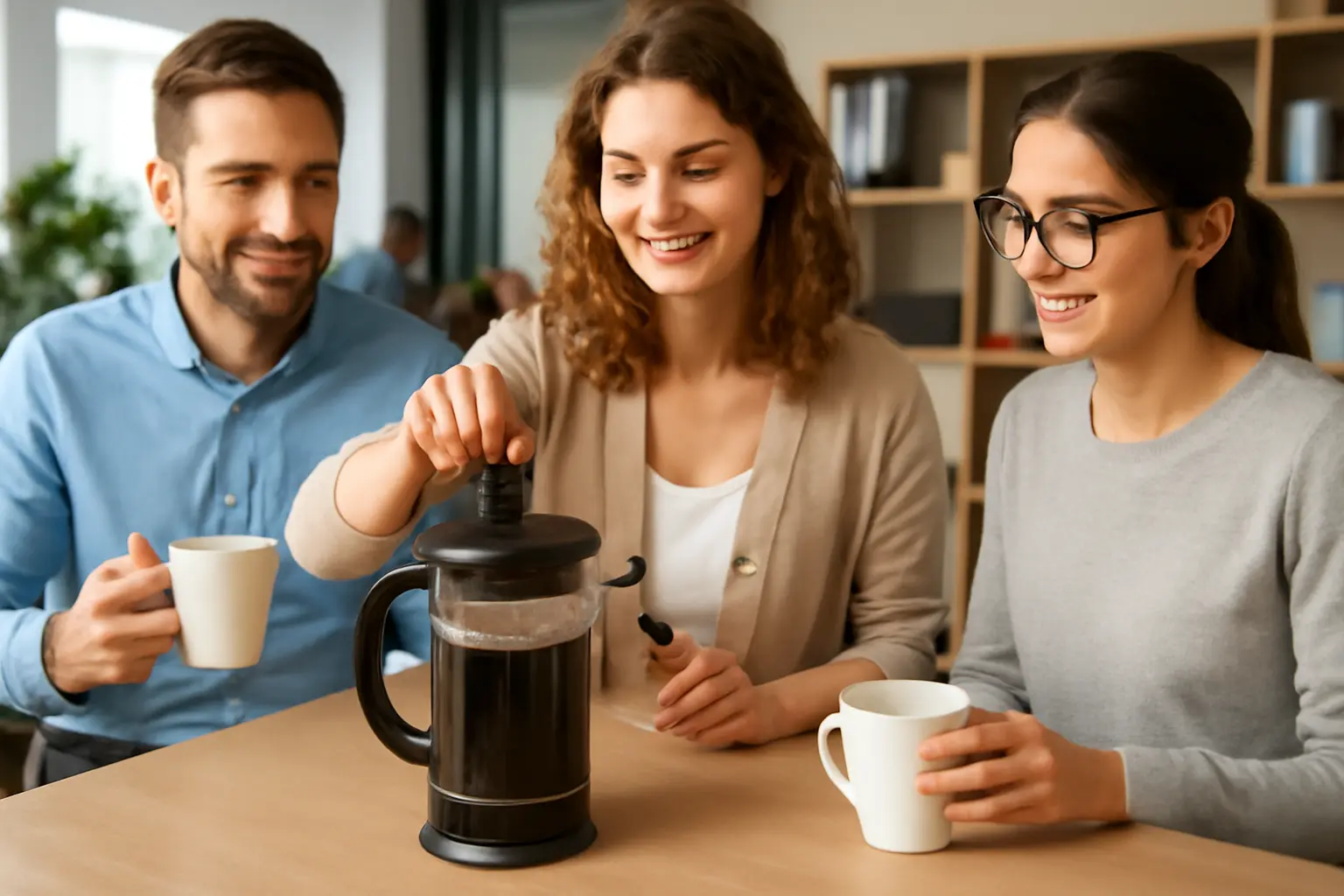 Effiziente Organisation und Abläufe für Bürokollegen: Kaffeekultur nachhaltig verankern – French Press im Büro