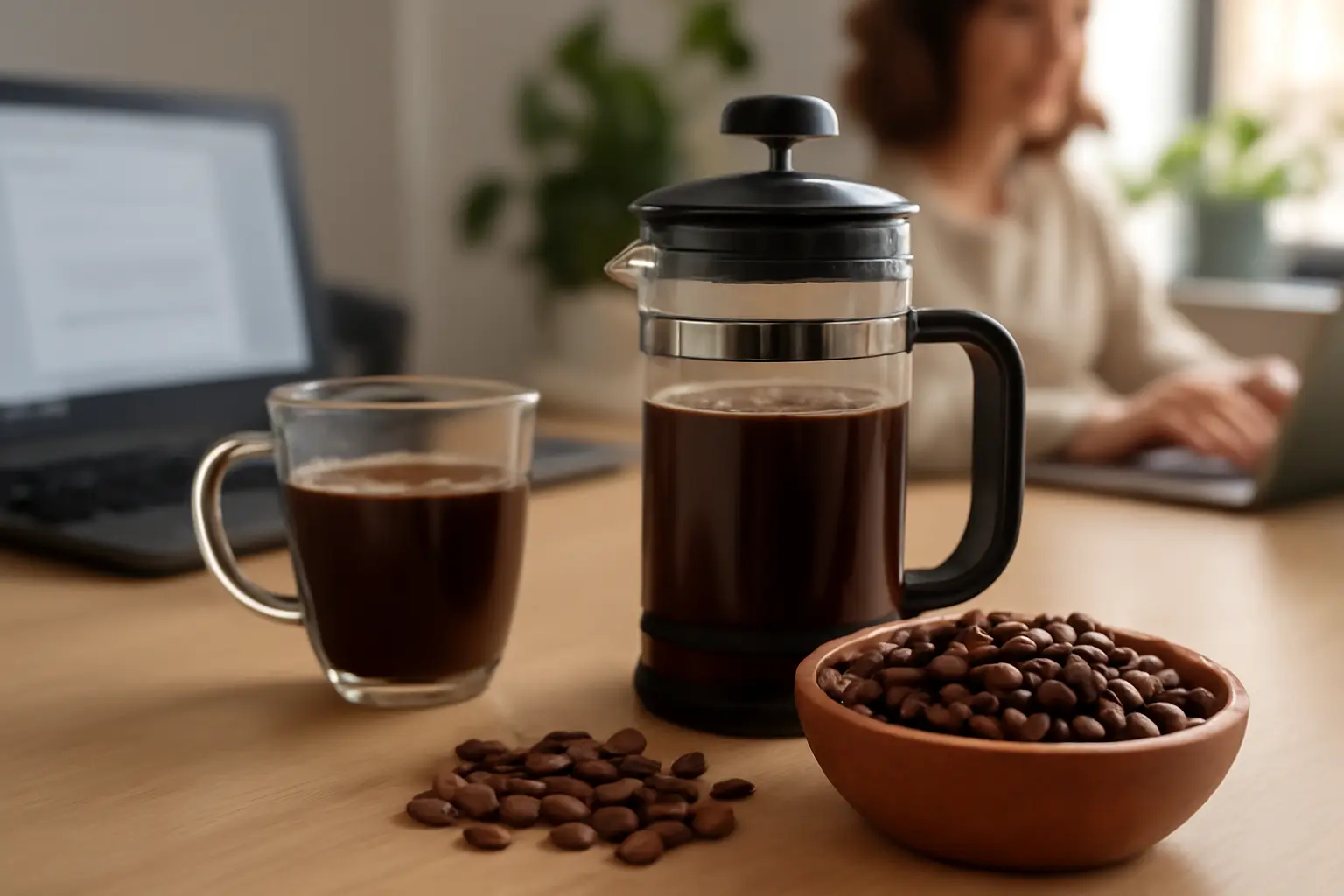 Auswahl der richtigen Kaffeebohnen für das Büro – French Press im Büro