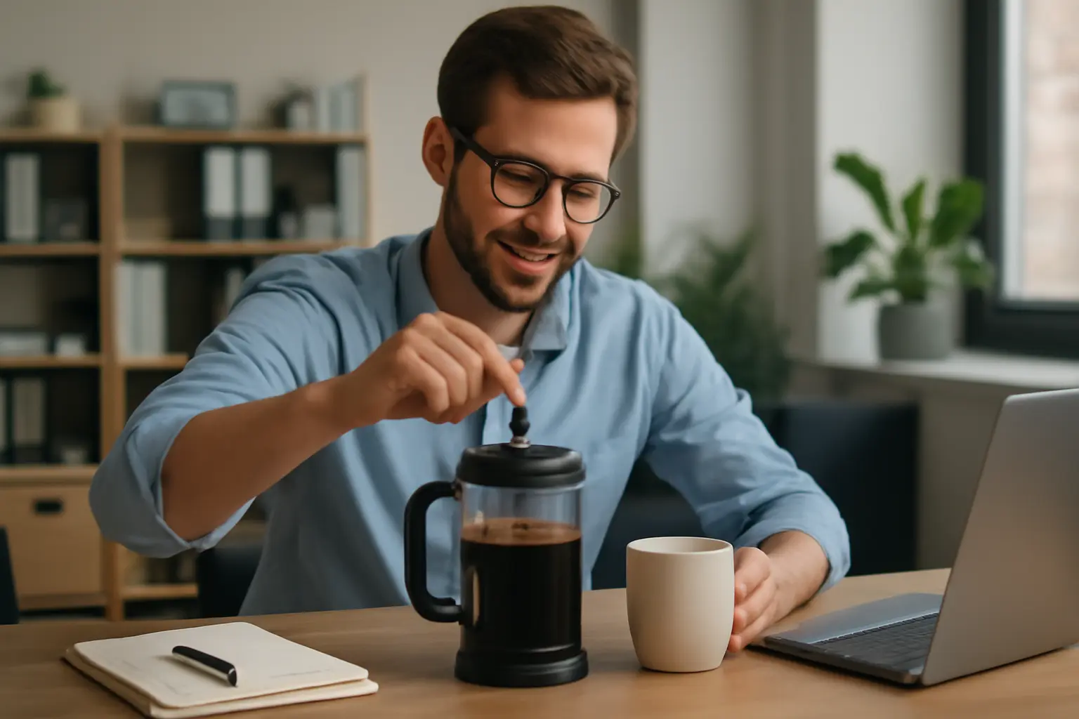 French Press im Büroalltag effizient nutzen: Motivation für aromatischen und praktischen Kaffeegenuss – French Press Zubereitung