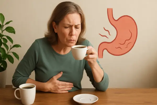 Kaffee für empfindlichen Magen – Wie du deinen Kaffee richtig genießen kannst, ohne Beschwerden zu bekommen – passende Illustration