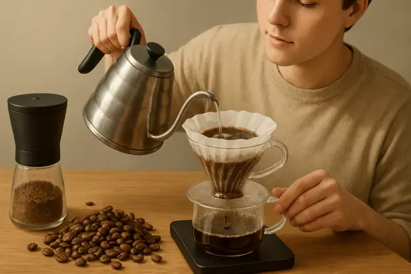 Kaffeezubereitung für Anfänger: So gelingen die ersten Schritte mit frischen Bohnen – passende Illustration