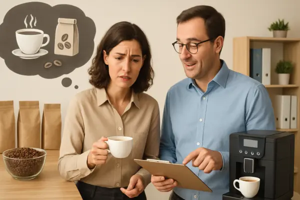 So wählen Sie den idealen Kaffee für Ihr Büro: Praktische Tipps für Entscheidungsträger – passende Illustration