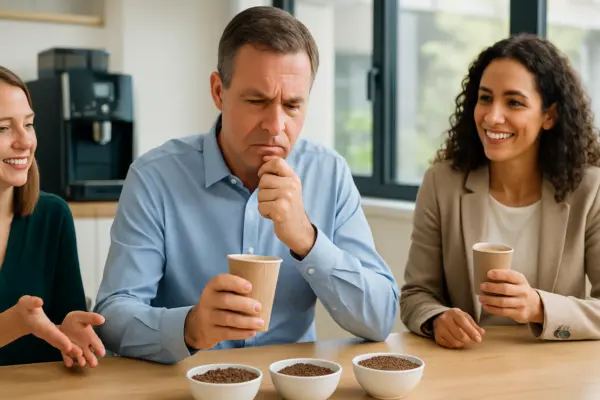 So wählen Sie den idealen Kaffee für Ihr Büro: Praktische Tipps für Entscheidungsträger – passende Illustration